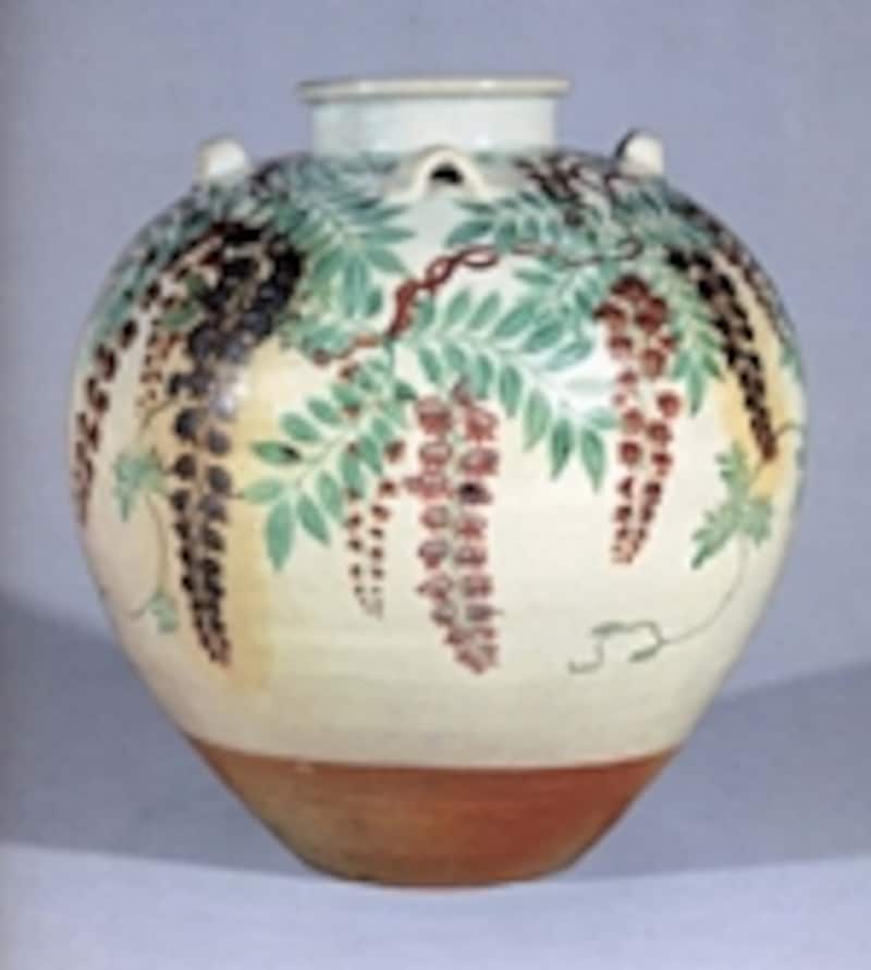 野々村仁清作undefined国宝「色絵藤花文茶壷」