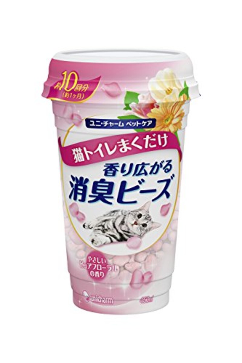 ユニチャーム,消臭ビーズ 猫トイレまくだけ 香り広がる【獣医師おすすめ】