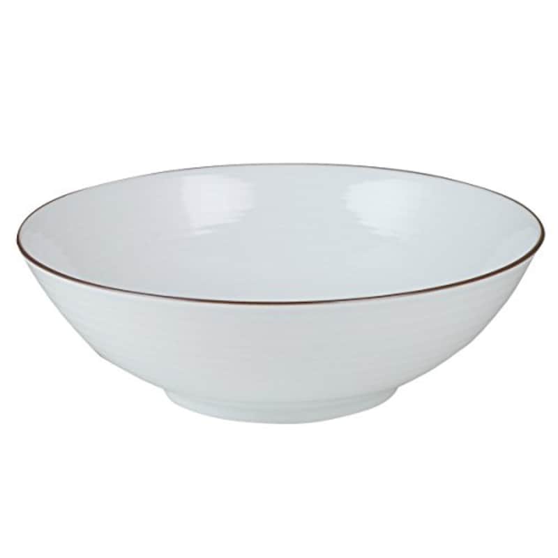 白山陶器 白磁千段 HAKUJISENDAN 6寸平鉢 φ17.5x5.5cm