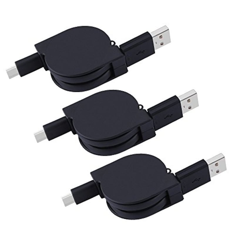 USB Type-Cケーブル Ailkin USB C USB 2.0 ケーブル 巻き取りケーブル