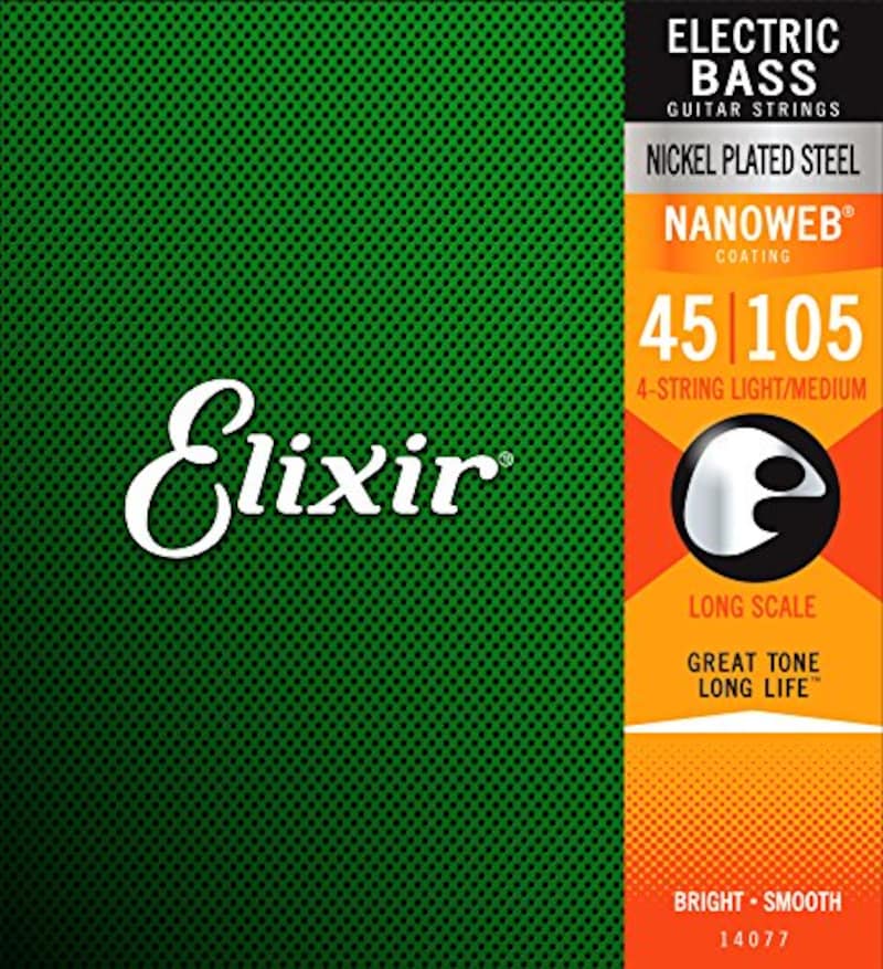 Elixir,ベース弦 NANOWEB ニッケル Long Scale Light/Medium .045-.105#14077,#14077