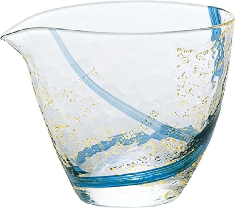 東洋佐々木ガラス,冷酒器 ブルー・金箔 300ml,63700