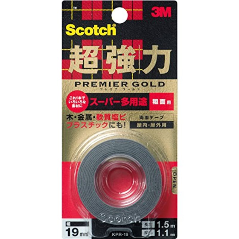 3M（スリーエム）,スコッチ 超強力両面テープ プレミアゴールド,KPR-19