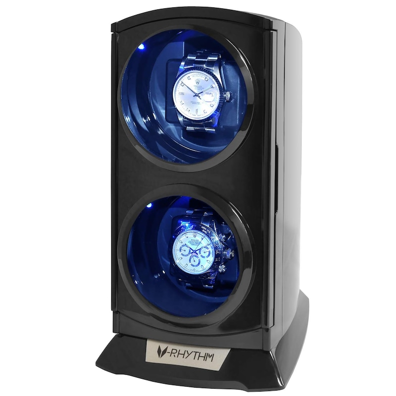 ベルソス,ワインディングマシーン 縦型ツイン LEDライト付き ブラック 2本巻き,VS-WW012
