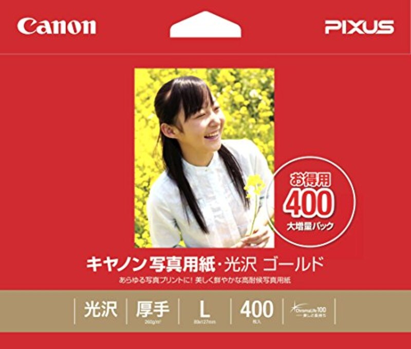 Canon（キヤノン）,写真用紙・光沢 ゴールド L判 400枚,GL-101L400