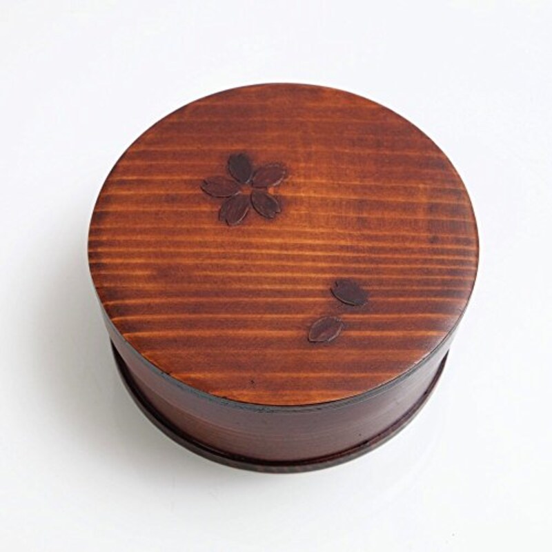 三好漆器,曲げわっぱ 丸弁当箱 桜 漆塗り