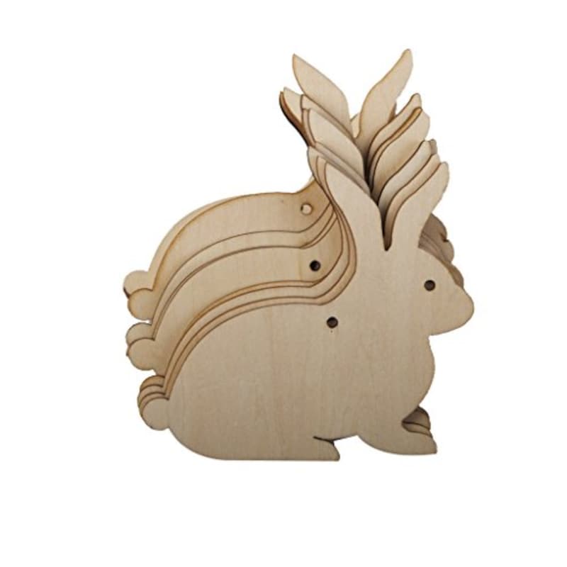 D DOLITY,うさぎ型 木製 MDF オーナメント