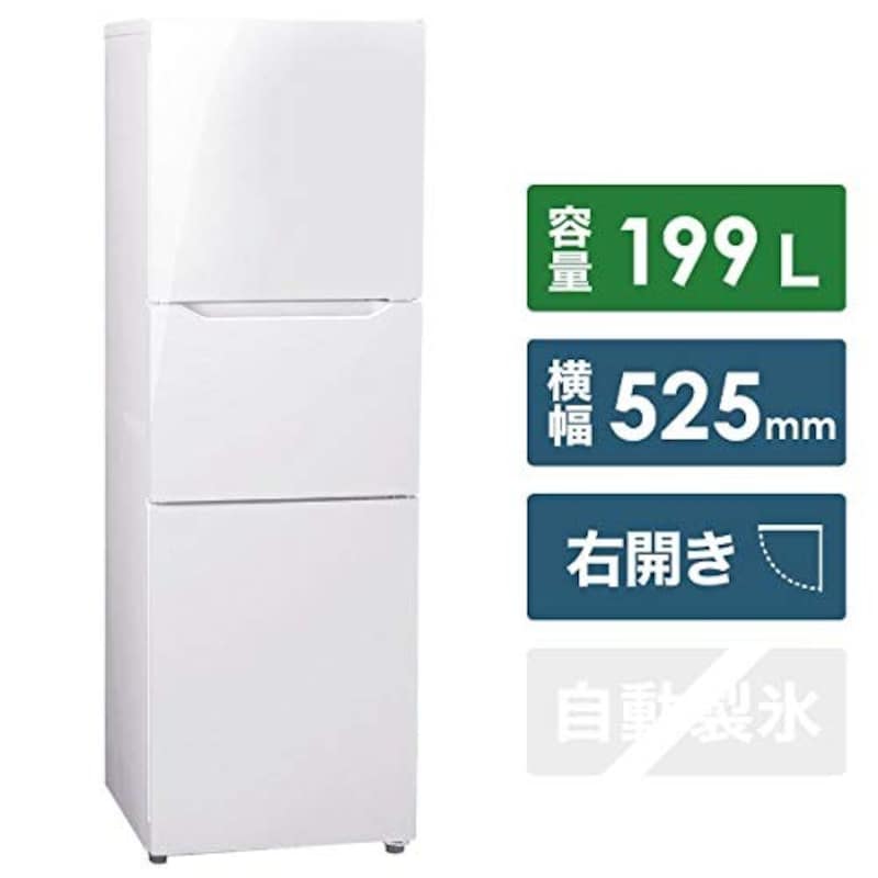 TWINBIRD（ツインバード工業）,3ドア冷凍冷蔵庫 ハーフ＆ハーフプラス,HR-E919PW