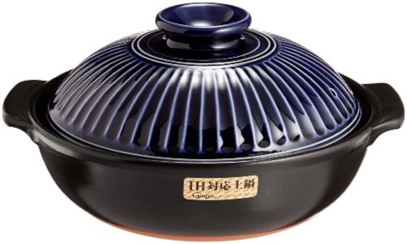 銀峯陶器,萬古焼土鍋 菊花9号 4~5人用