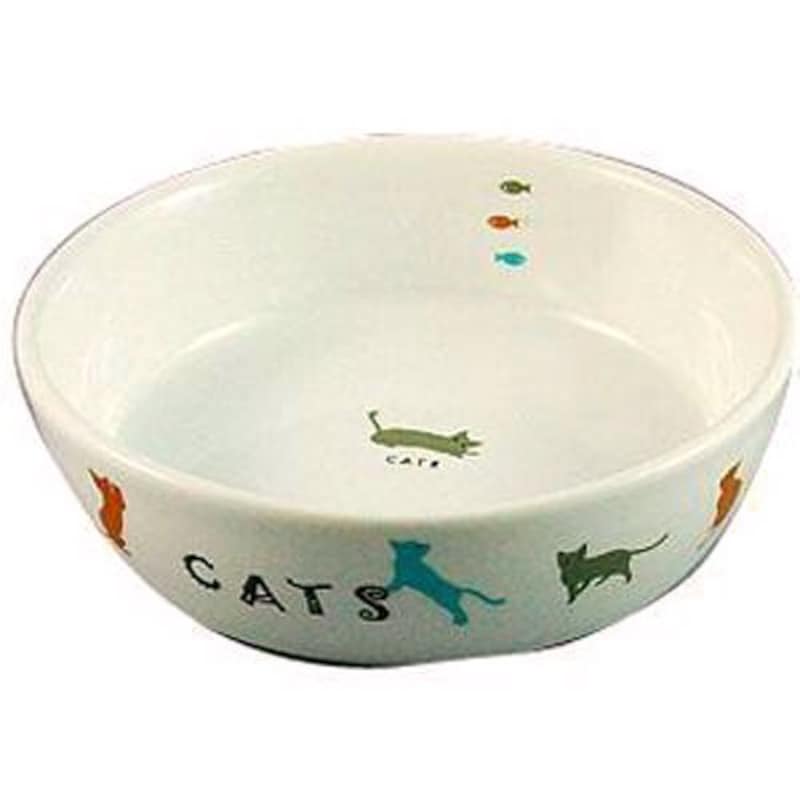 マルカン,猫用陶器食器 遊ぶ猫,CT-204