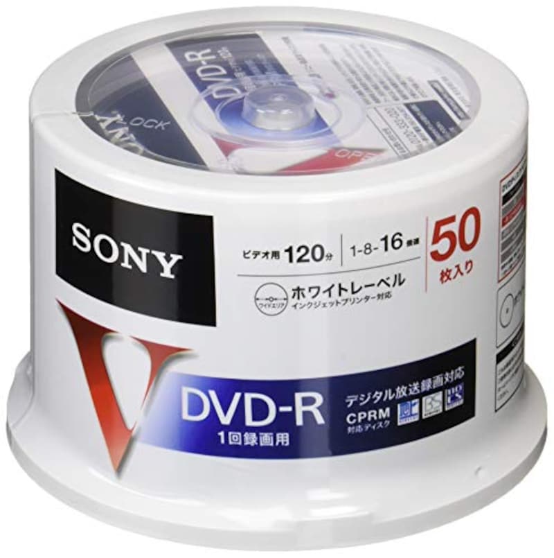 ソニー(SONY),録画用DVD-R CPRM対応 120分 16倍速 50枚パック,50DMR12MLPP