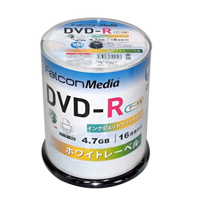 FalconMedia,1回記録用 DVD-R (片面1層/1-16倍速/100枚),BE032