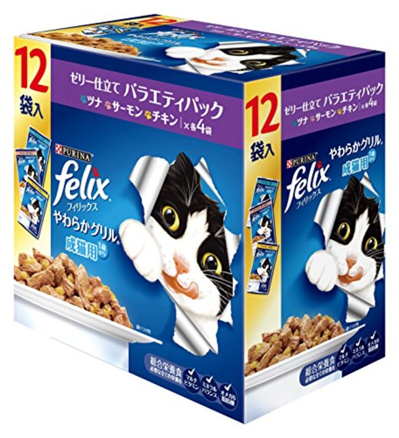 フィリックス,フィリックス やわらかグリル 成猫用 ゼリー仕立て バラエティ,4902201210034