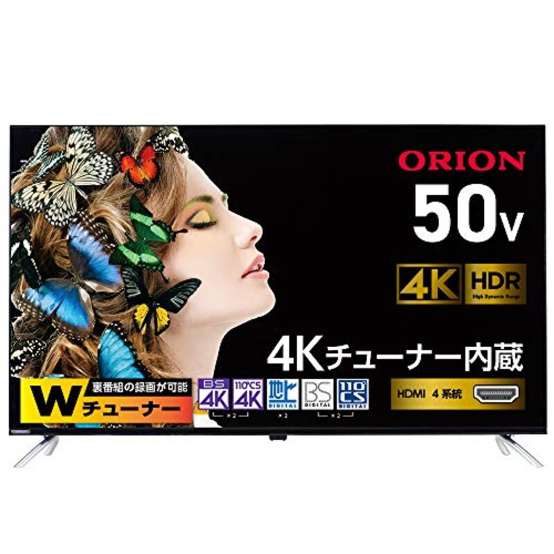 オリオン,50型 4Kチューナー内蔵液晶テレビ,4T-C50AN1
