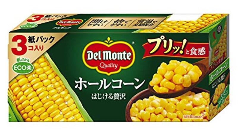 キッコーマン食品,デルモンテ ホールコーン はじける贅沢 紙パック