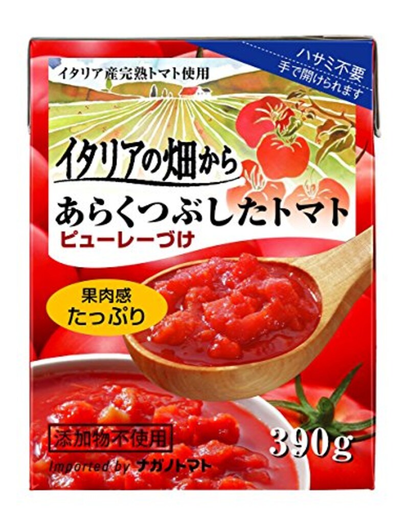 ナガノトマト,イタリアの畑から あらくつぶしたトマトピューレ,-