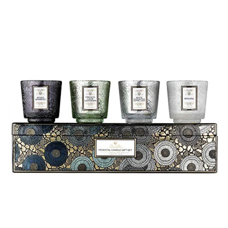 VOLUSPA(ボルスパ),ボルスパ(VOキャンドルセット クールトーン ボルスパ ジャポニカ,Pedestal Candle Gift Set