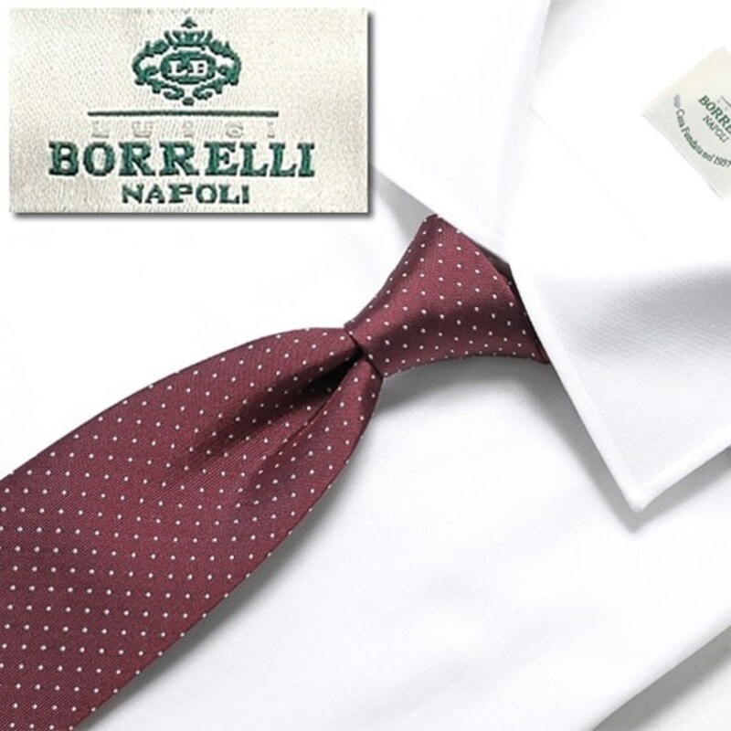 LUIGI BORRELLI,シルクツイルピンドットネクタイ