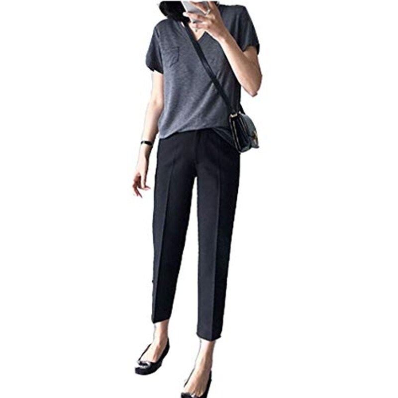 Ymgot,マタニティパンツ 9分丈 スラックス