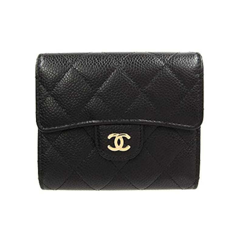 CHANEL(シャネル),マトラッセ キャビアスキン 二つ折り財布