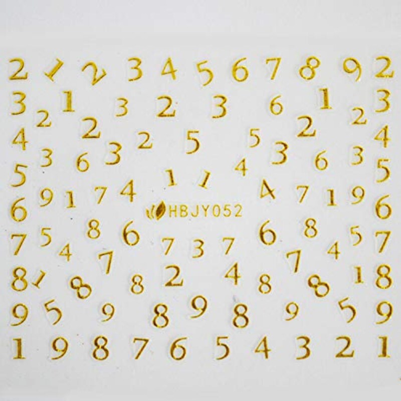 ziyinail,ネイルシール (数字GOLD),sc001