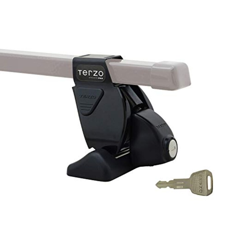 テルッツォ(Terzo),ベースキャリア フット 4個入 ルーフオンタイプ ブラック 完全ロック仕様 ロック付,EF14BL