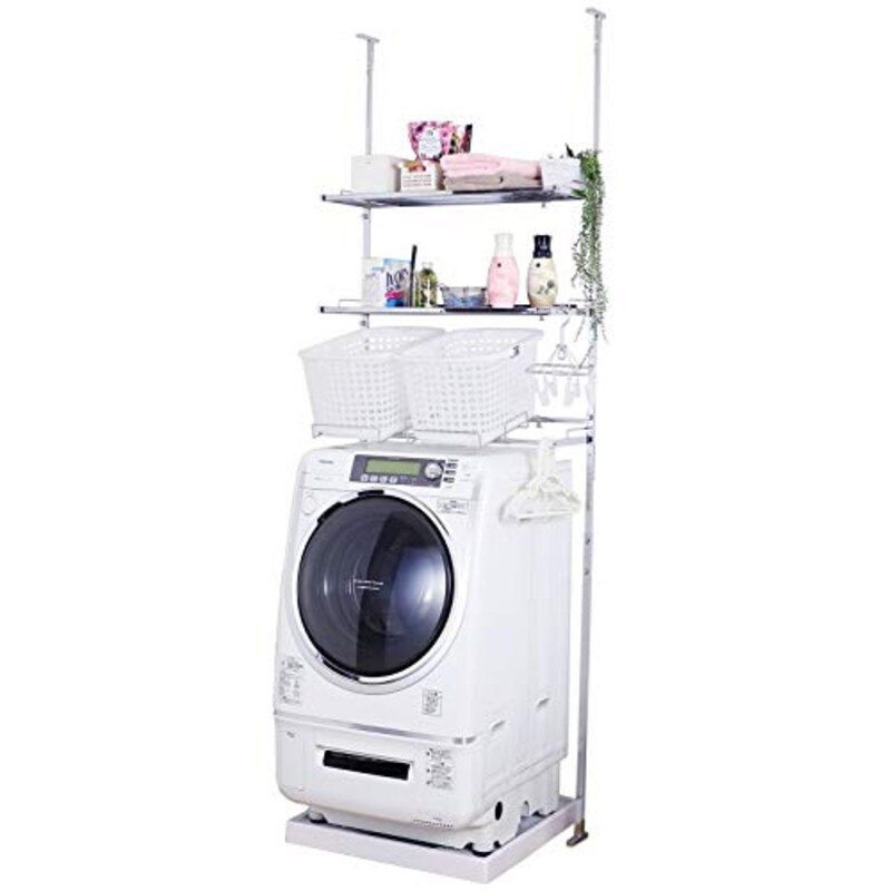 川口工器,突っ張り式3段ランドリーラック,LT-121