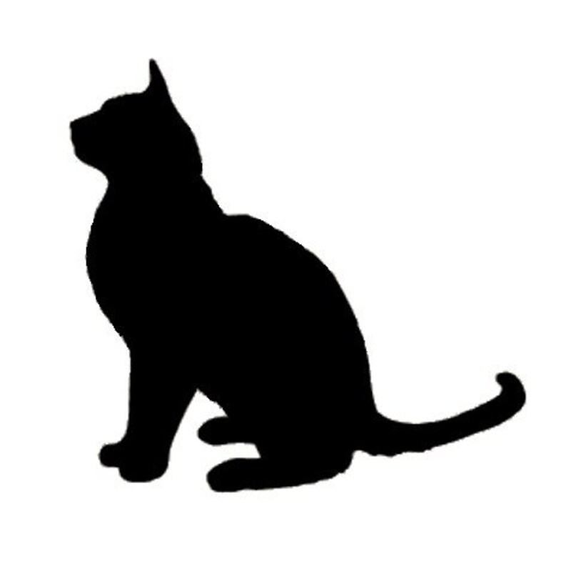 FXs,キャット お座り ステッカー シール デカール (ブラック)
