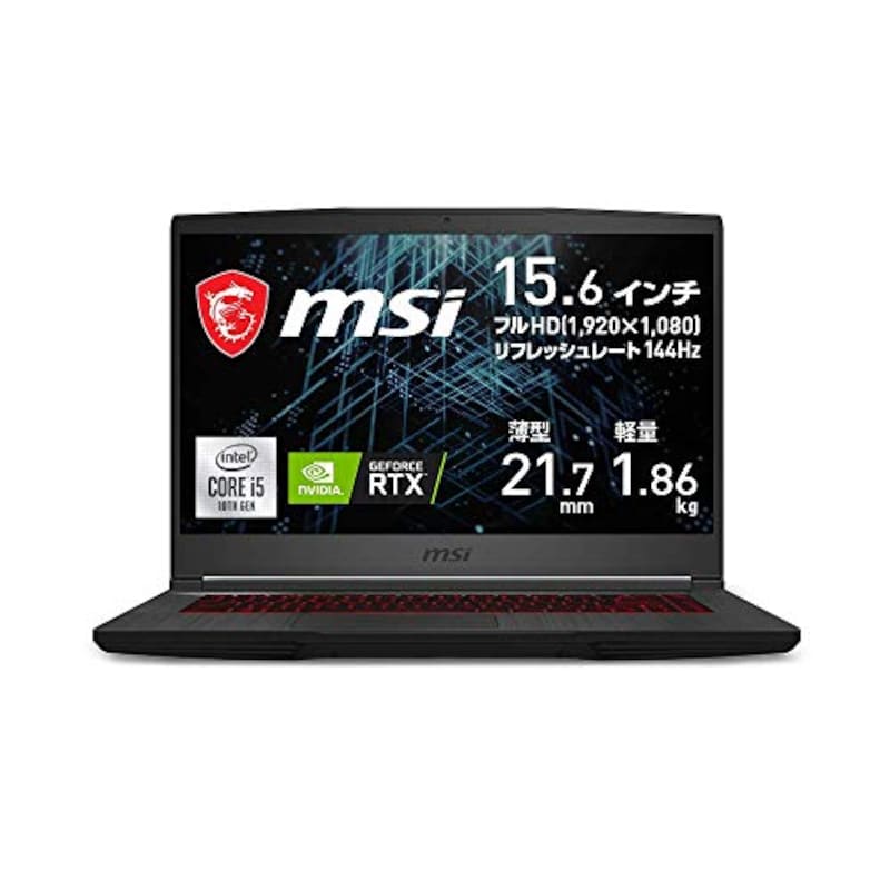 MSI,NVIDIA最新RTX3060搭載ゲーミングノートPC,GF65-10UE-063JP
