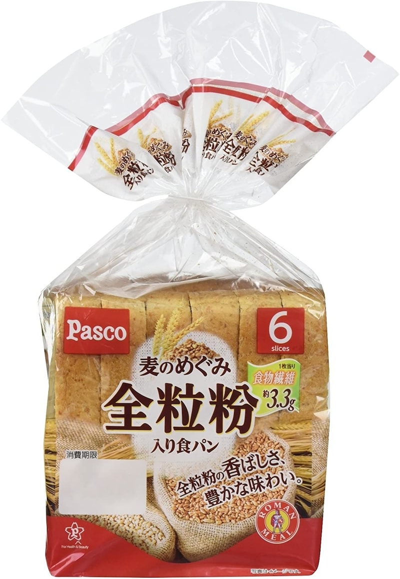 Pasco（パスコ）,麦のめぐみ 全粒粉入り 食パン6枚スライス