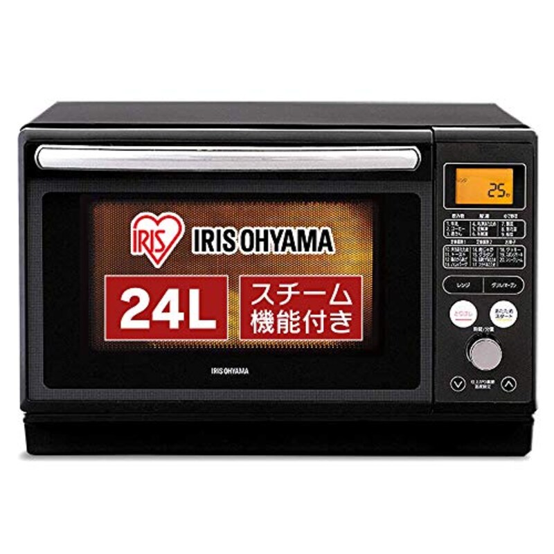 IRIS OHYAMA(アイリスオーヤマ),過熱水蒸気 スチームオーブンレンジ 24L ブラック ,MO-FS2403
