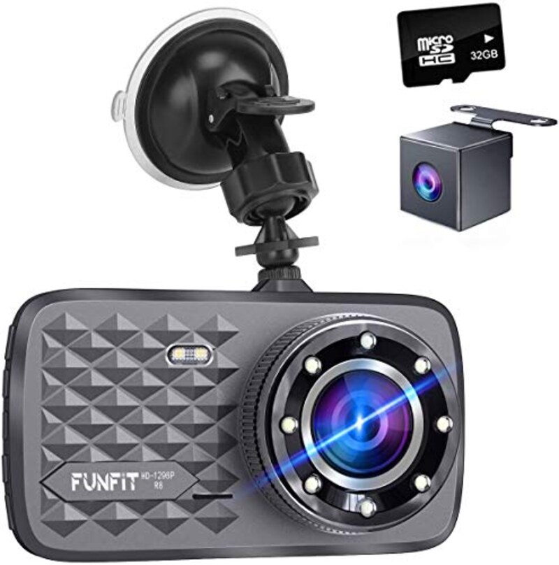 FUNFIT,ドライブレコーダー 前後カメラ FHD1296P,R8