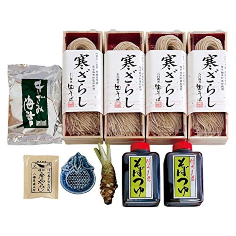 信州戸隠そば,信州特産品寒ざらし石臼挽き生そばセットD