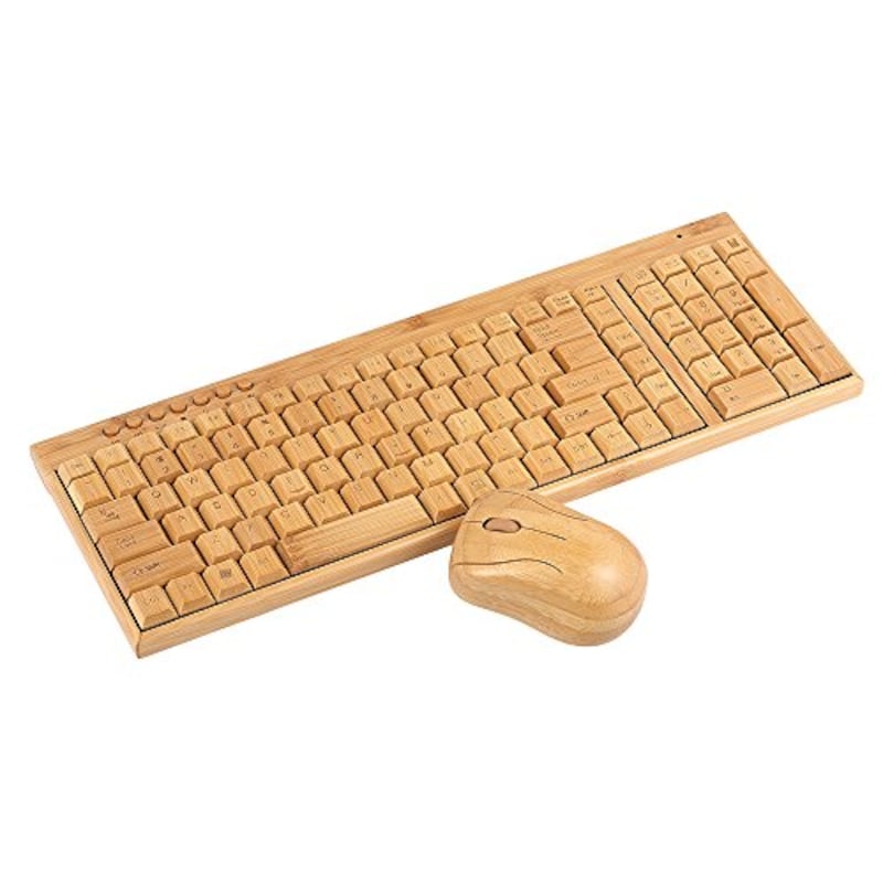 Kkmoon,竹製 ワイヤレスキーボード,VTN9854341543009TX