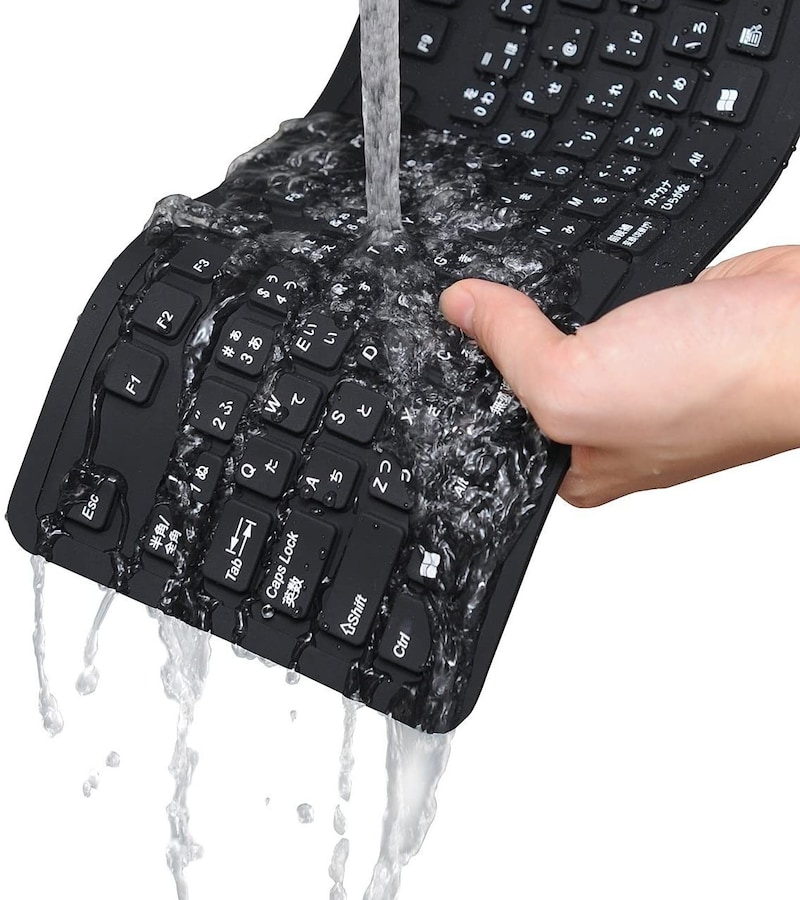 サンワサプライ,洗えるシリコンキーボード 防水,400-SKB013BK