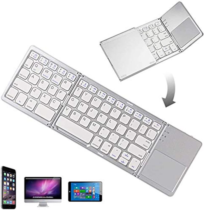 Kuchoow,bluetoothキーボード 折りたたみ タッチパッド付き