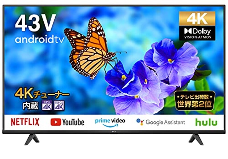 TCL(ティーシーエル),4K Android TV 液晶テレビ,43P615