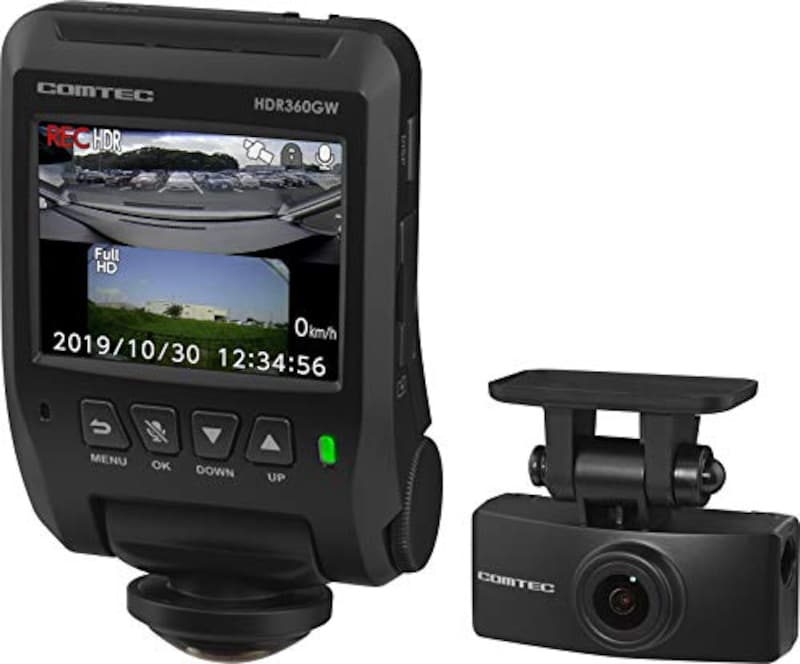 COMTEC(コムテック),360度全方向カメラ+リヤカメラ搭載 ドライブレコーダー ,HDR360GW