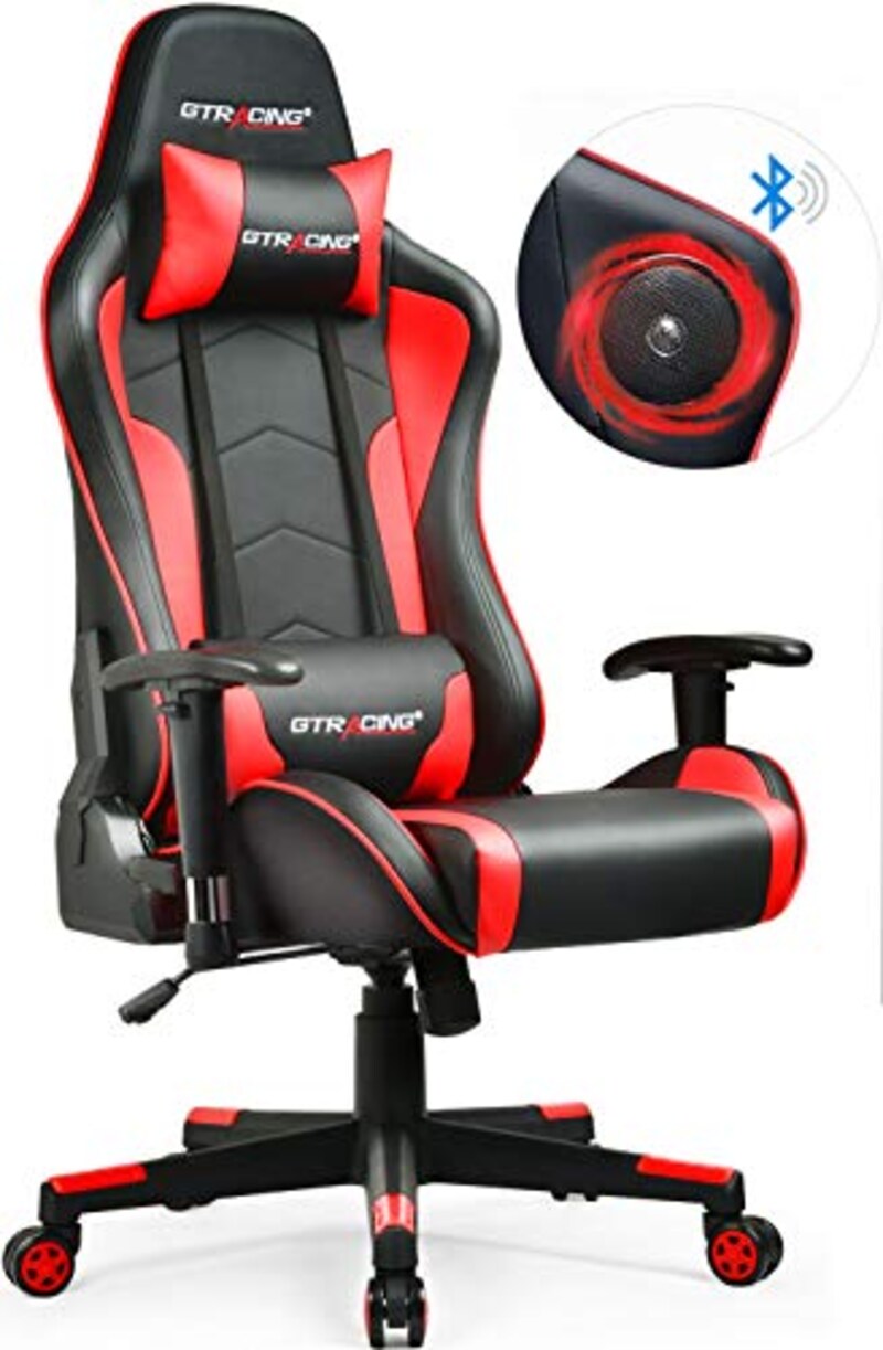 GTRACING(ジーティーレーシング),ゲーミングチェア スピーカー付き,GT890Y-RED-1