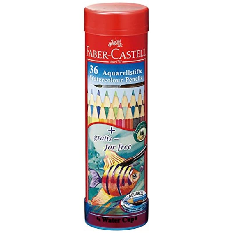 ファーバーカステル（FABER-CASTELL）,水彩色鉛筆 丸缶36色セット