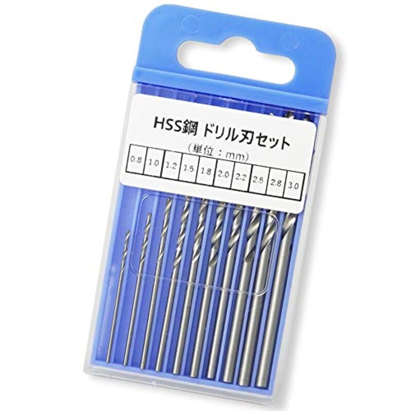 EXERT,ピンバイス用 付け替えドリル 刃 HSS鋼 0.8mm~3.0mm 収納ケース付き (10本)