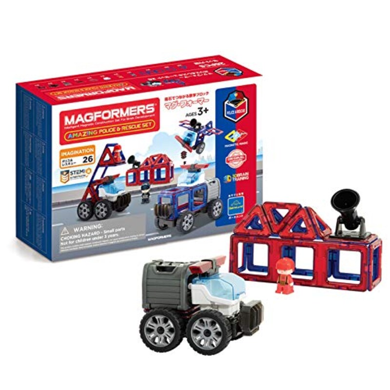 MAGFORMERS（マグ・フォーマー）,AMAZING POLICE AND RESCUE 26PC SET（ポリス&レスキューセット）,ー