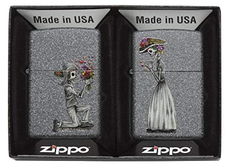ZIPPO（ジッポー）,USモデル ペアジッポ スカル 花束プロポーズ,28987