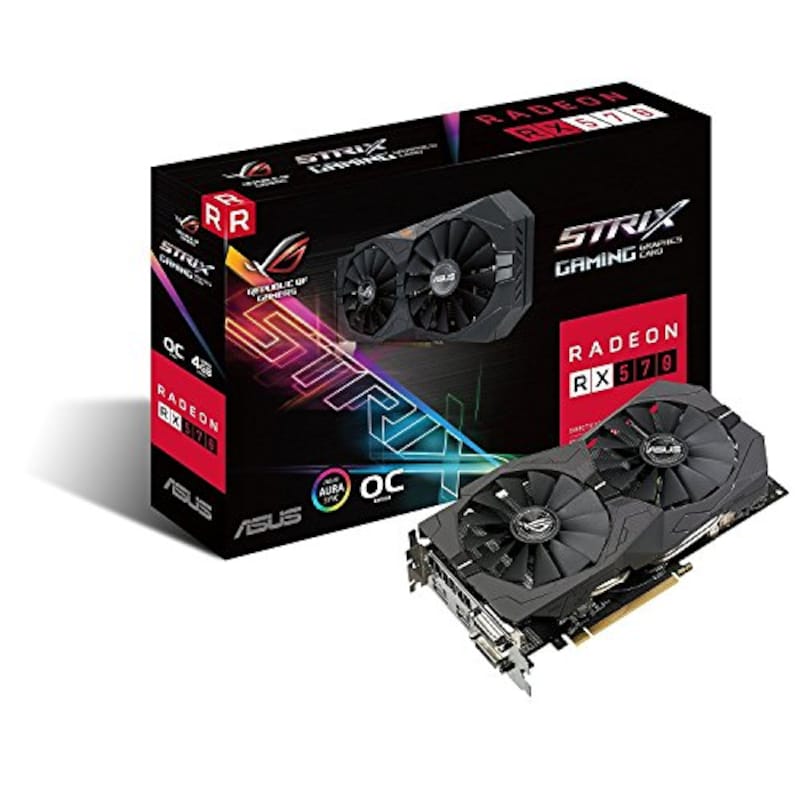 ASUS(エイスース),Radeon RX 570ビデオカード,ROG-STRIX-RX570-O4G-GAMING