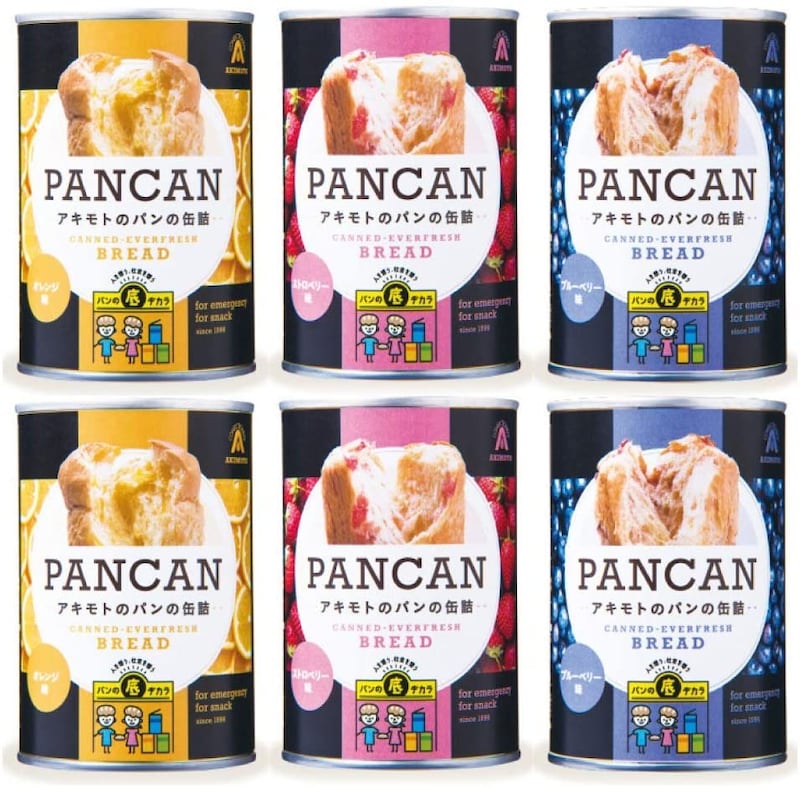 パン・アキモト,PANCAN パンの缶詰め 6缶セット(ブルーベリー・オレンジ・ストロベリー×各2缶)
