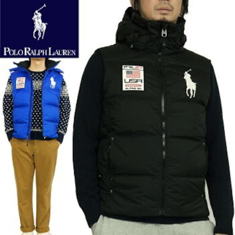 POLO RALPH LAUREN(ポロ ラルフローレン),ビックポニー フード付き ダウンベスト