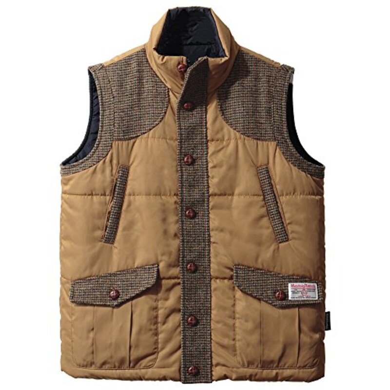 HERRINGBONE CLUB(ヘリンボーン クラブ),リバーシブルベスト ハリスツイード