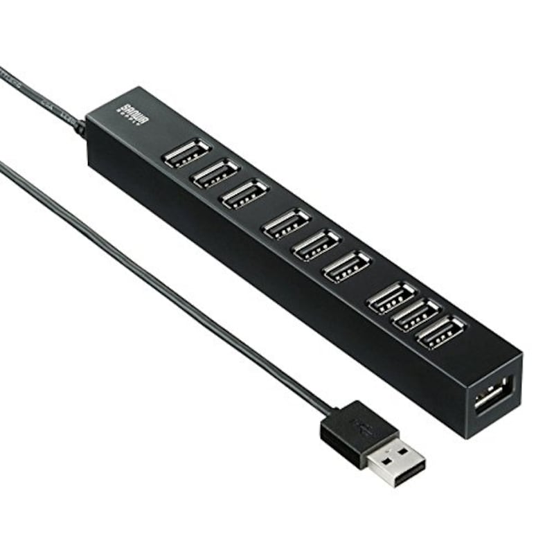 SANWA SUPPLY（サンワサプライ）,USB2.0ハブ（10ポート）,USB-2H1001BK