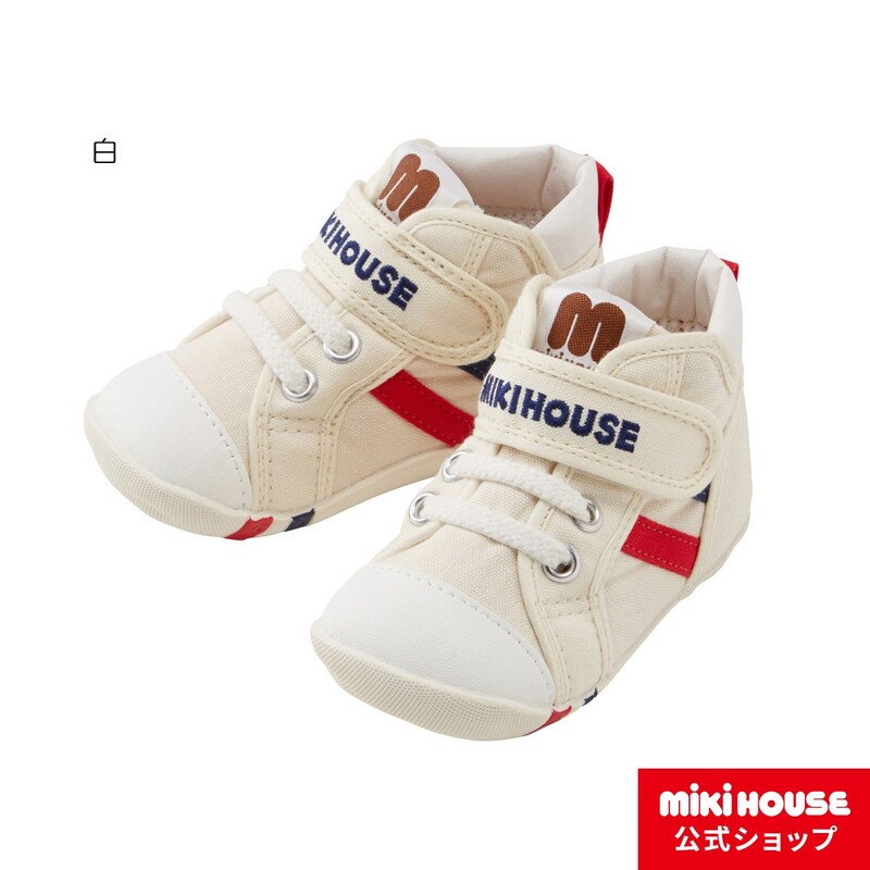 mikihouse(ミキハウス),mロゴ サイドラインファーストベビーシューズ,11-9302-266