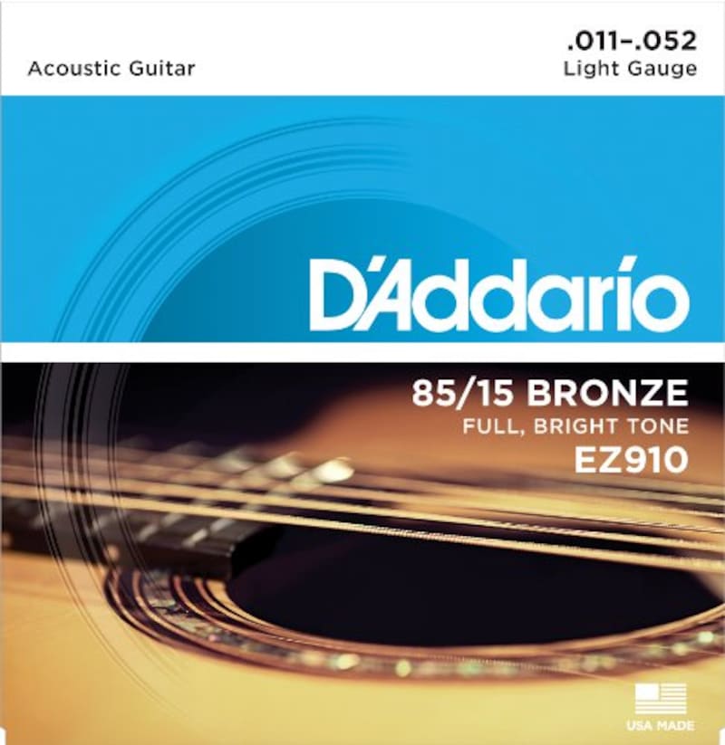 D'Addario ,アコースティックギター弦 85/15アメリカンブロンズ Light .011-.052 EZ910 ,EZ910
